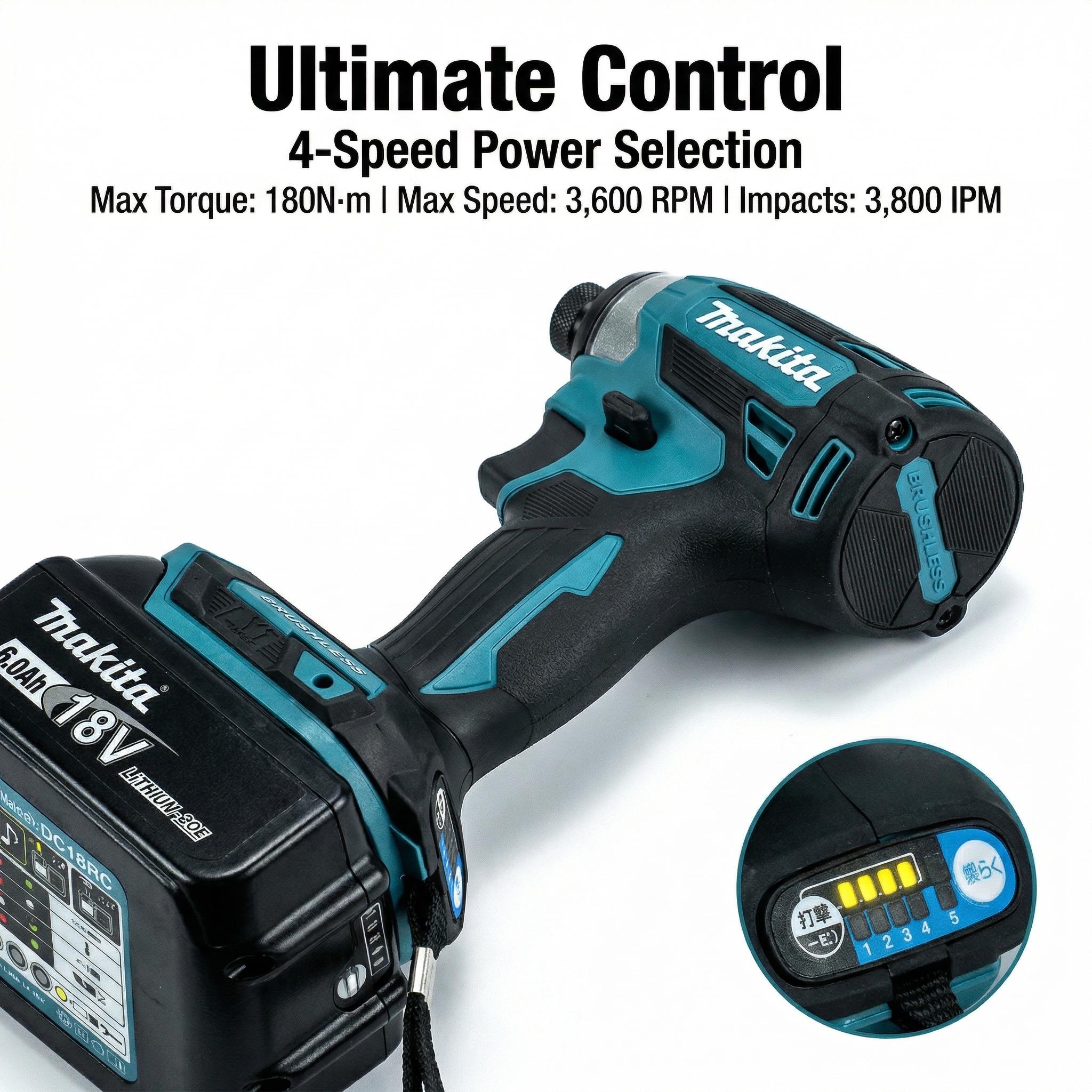 Makita DTD173 Brushless  Driver 180Nm Torque tool kit set impact  Compact Cordless Drill spanner wrench