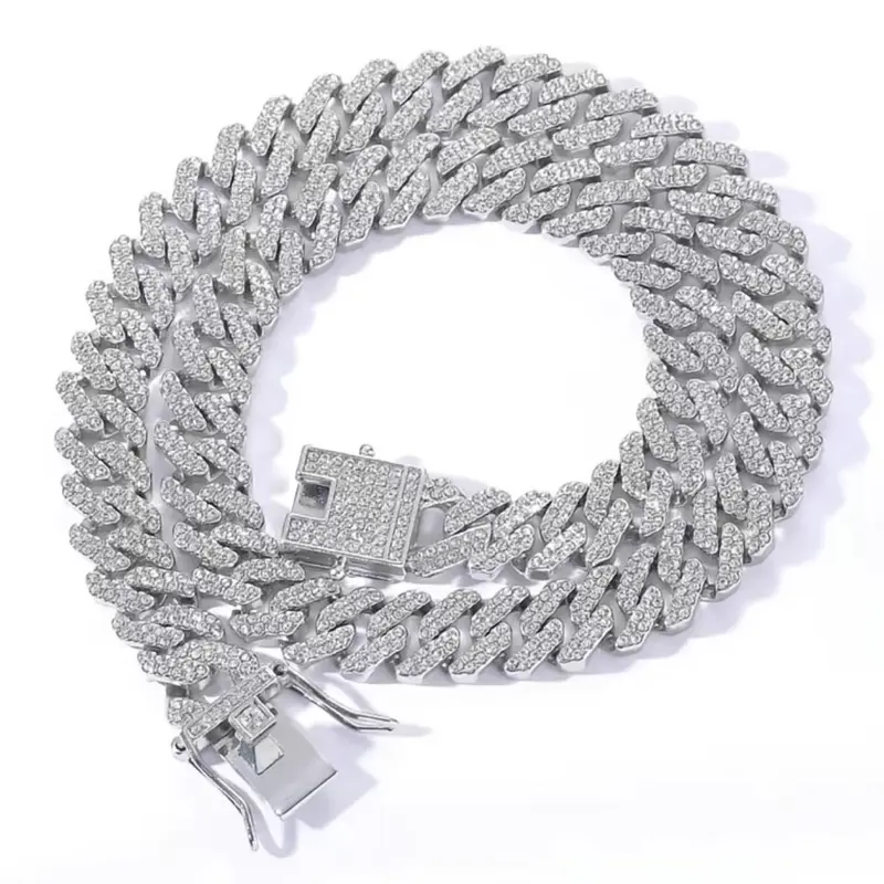14MM Iced Out Mimai Cuban Link Chain, Men's Hip Hop Statement Necklace for Daily Wear & Special Occasions