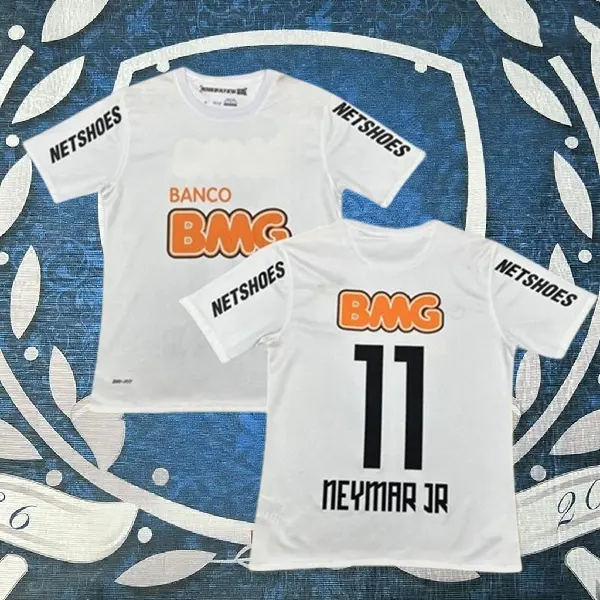 2012 2013 Home White Retro No.11 Neymar Short Sleeve Soccer Jersey