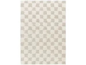 Livabliss Scandinavian Urban Shag Machine-Woven Rectangle Area Rug, 6ft7in x 9ft6in, Cream & Light Beige, Plush Pile, Polypropylene Face, Modern, Indoor Use