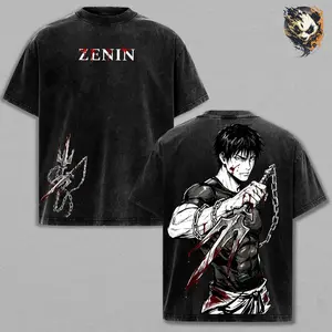 Toji Fushiguro Washed Tee – Jujutsu Kaisen Anime T-Shirt, Heavenly Restriction Assassin No Cursed Energy Zenin Outcast Pure Physical Strength Sorcerer Killer Cold Blooded Legacy Vintage Streetwear