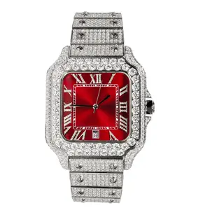 Moissanite Diamond Watch Red Dial 40mm Custom Luxury Mens