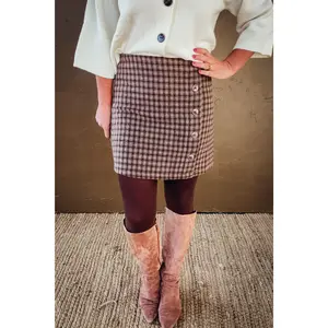 Talia Button Front Plaid Mini Skirt