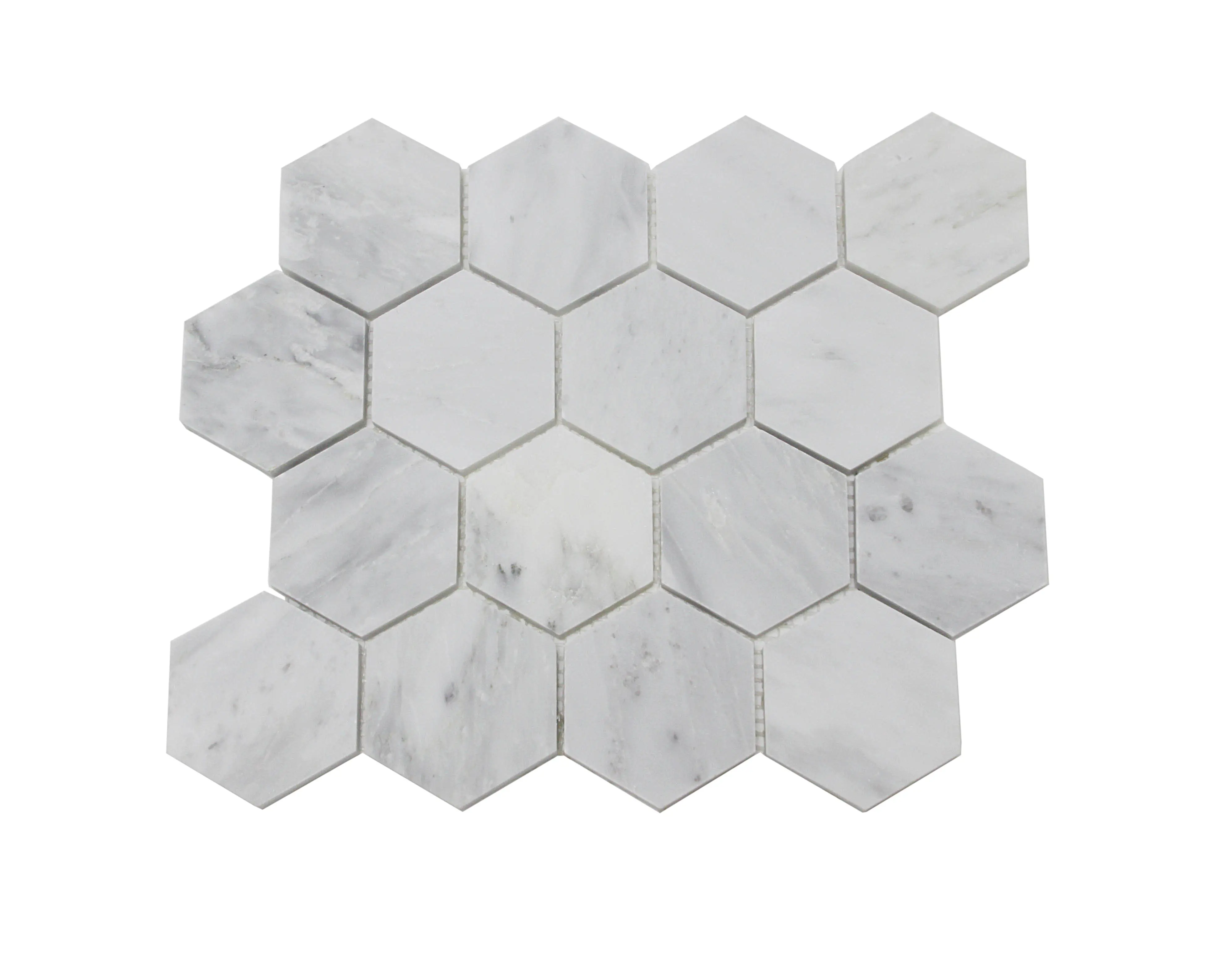 FixtureDisplays® 13.58 x 11.41" Carrara White Marble Polished Tiles 15975