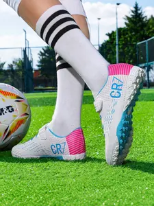 7 Children Football Shoes, Soccer Shoes, Boys Girls Teen Short Studs, Anti-Slip Durable Ground Studs, Lightweight Breathable Training Shoes