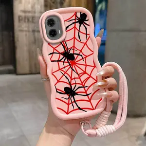 1 Piece Red spider web Suitable For Moto G35 5G Flexible Flexible And Lanyard G35 5G Edition Protective Phone Case Cover Ideal For Outdoor Accessories Protection
