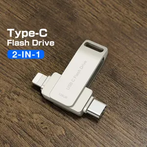 USB Flash Drive 128GB for iPhone Photo Stick and Android USB C Drive 2in1 External Storage for iPhone 15  Pad Pro Air MacBook Pro and Computers 128G