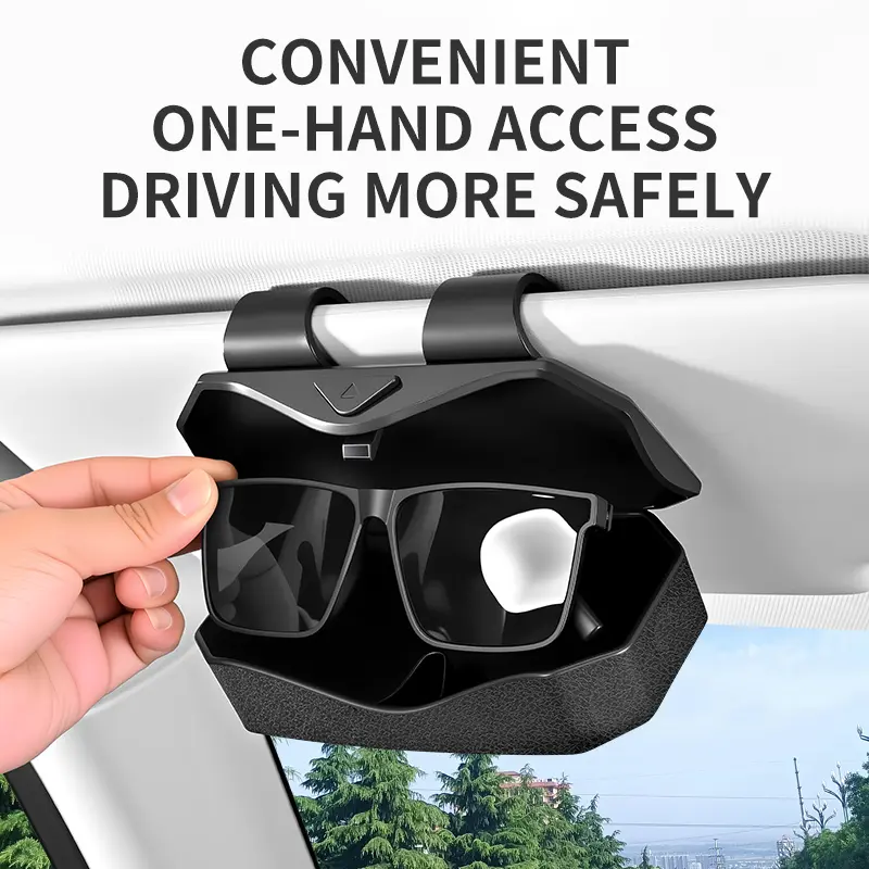 Car Organizer Sunglasses Holder for Visor, Keep Eyewear Secure & Clean, Quick Access Driving Essential, Fits Men Women