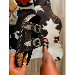 Straight Shooter Sandals- Black