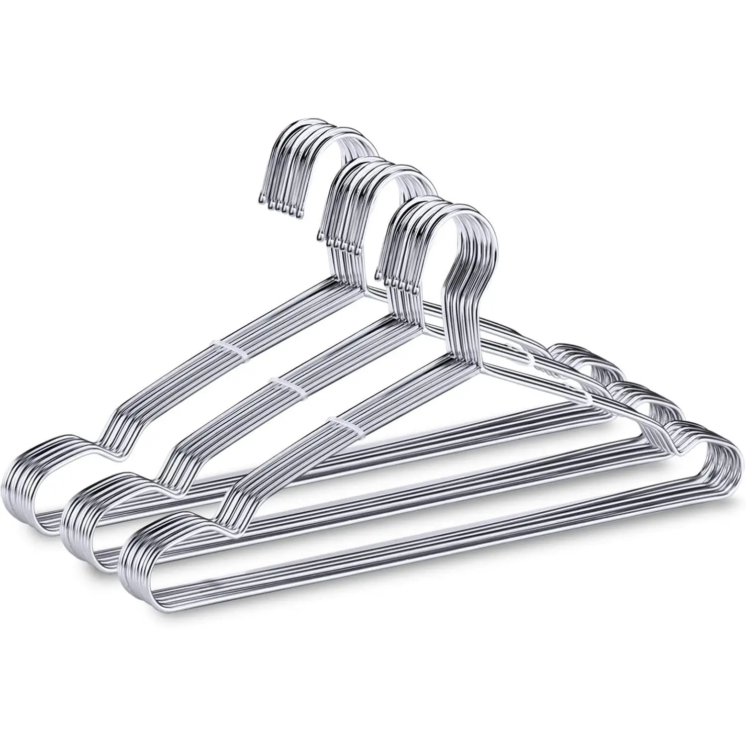 Wire Hangers 30 Pack 16.5-Inch Stainless Steel  Metal Coat Hanger,Heavy-Duty, Non-Slip, Space-Saving Clothes Hangers
