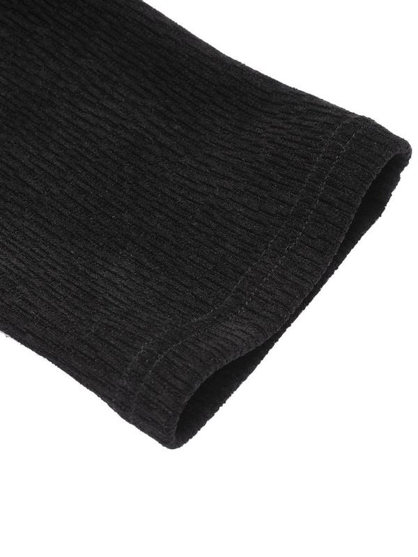 BLACK 1950S TEXTURED KNITTED CROP JACKET Fitted Long Sleeve Casual Outerwear for All Seasons Women's Coats & Tops Basic Pieces Womenswear