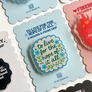 Bookish Theme Kindle Grip Aesthetic Acrylic Phone Holder Cozy Reading Style Perfect Gift for Readers, Phone Grip