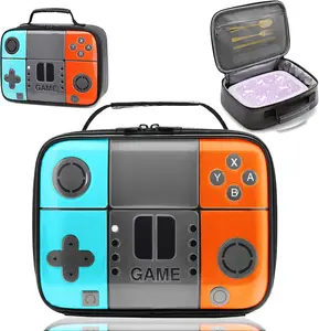 Kids Lunch Box, Boy Gamer Lunch Bag, Dourable PU Leather Insulated Lunchbox, Extra Inner Mesh Bag Fit Ice Pack for Boy Game Lunch Boxes, Perfect Size Lunchbox For School and Daycare