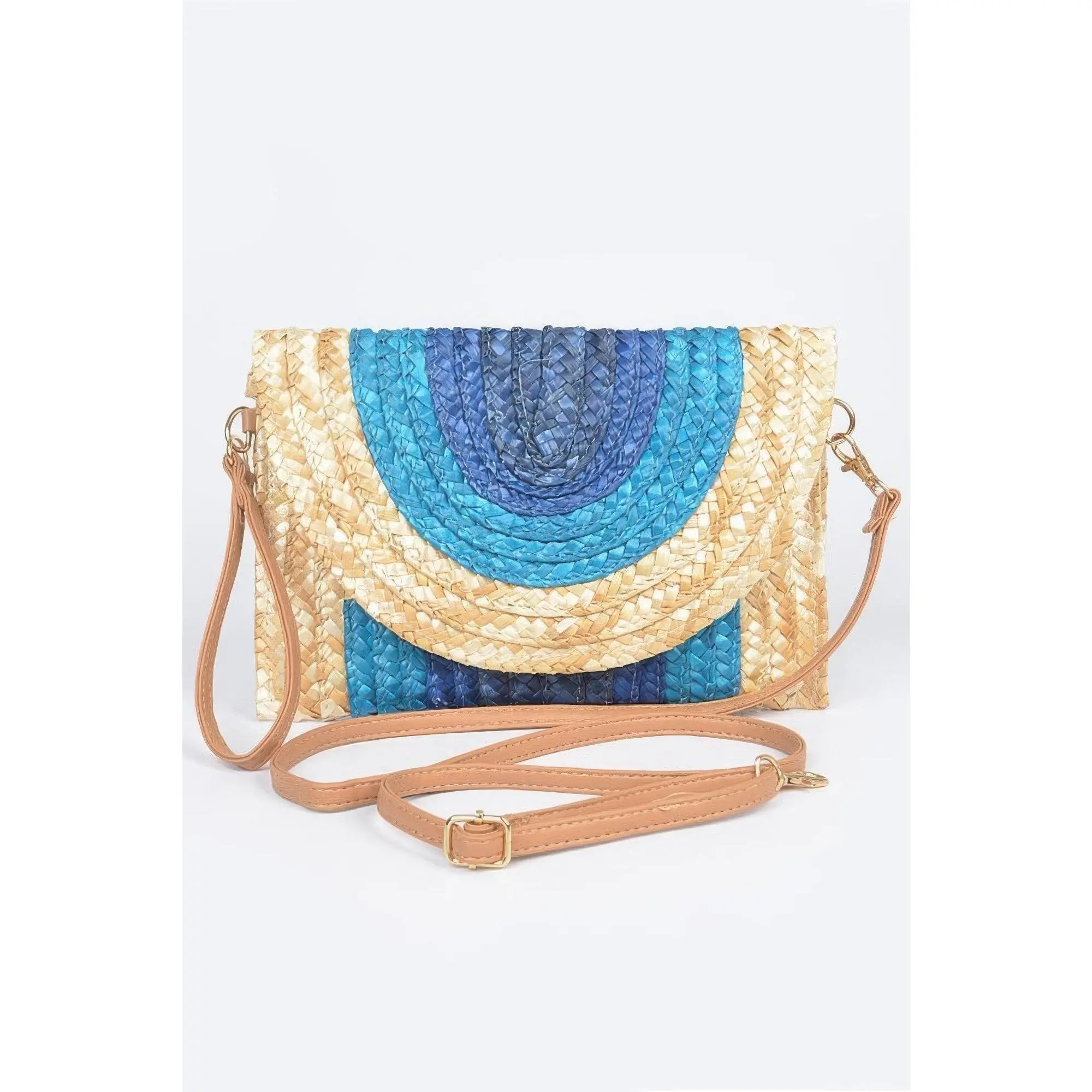 Women's Woven Straw Multi-Colors Clutch Purse, Casual Wear Evening Clutch Bag