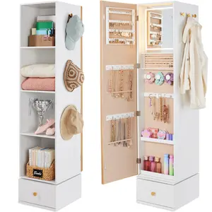 Best Choice Products 66 360 Rotating Jewelry Armoire Organizer, Full-Length Mirror, Closet W/ Storage & Vanity"