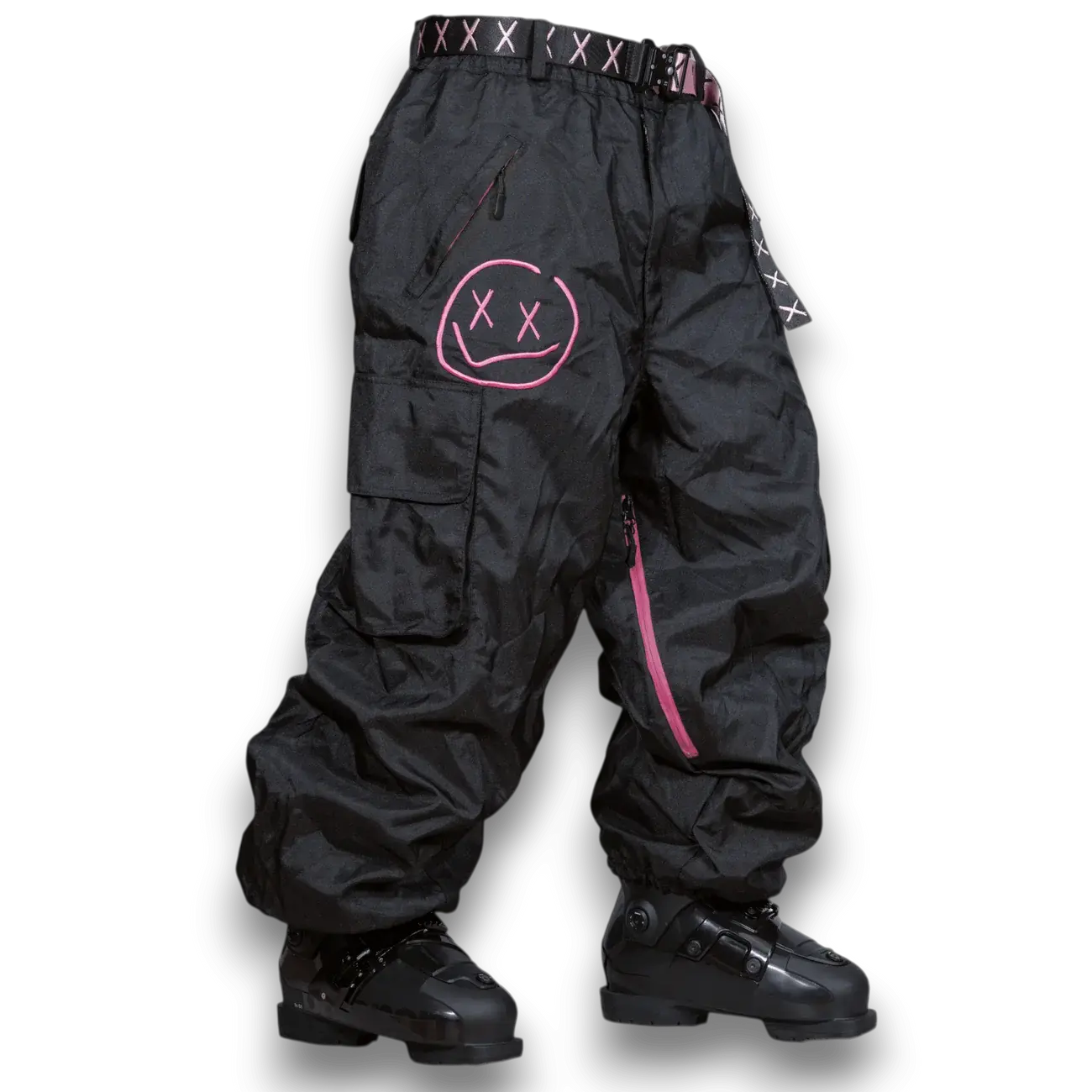 Numbskull Slacker Baggy Snow Pant 2.0 - Black/Pink