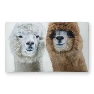 212 MAIN Beige 3x5 ft. Rectangular Indoor-Outdoor Rug - 2-Llama Printed Face, Rustic Farmhouse Decor for Living Rooms