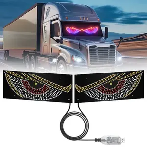Dynamic Devil Eyes Car Window LED Screen USB Plug & Play Flexible Display For Windshield Rear Window TikTok Car Interior Upgrade Must-Have