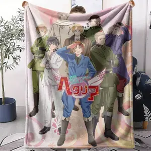 H-Hetalia Axis Powers Summer Blanket  Soft Funny Throw Summer Blanket Cozy Lightweight Plush Portable Cover Blanket For Sofa,Warm Gift For Birthday,Christmas,Multiple Blanket