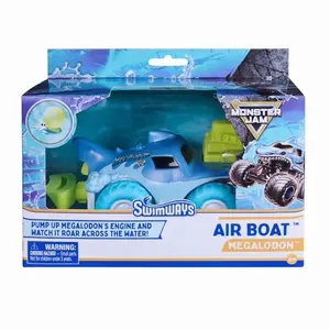 SwimWays Monster Jam Air Boat, Megolodon Shark Monster Truck