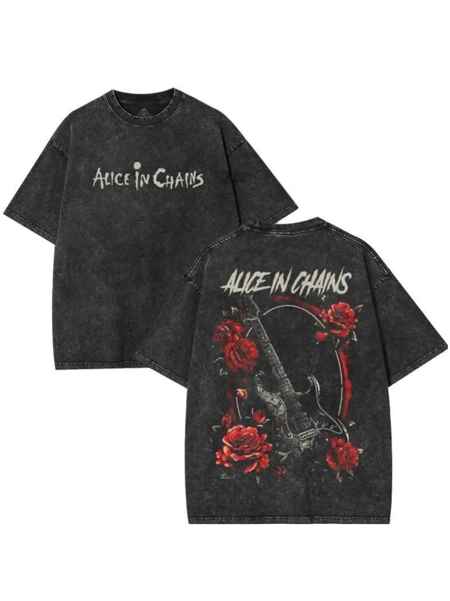 Vintage Rock Band Graphic T-shirt, Unisex Oversize Grunge Streetwear in Washed Heavy Cotton, Short Sleeve Round Neck, Vibe, Shortsleeve, Piece, Comfortable, Casual, Concert Clothing, Grunge Aesthetic, Alternative, Menswear
