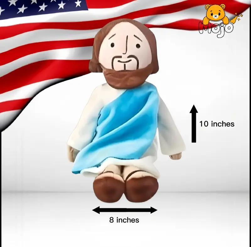Blue and Red Jesus Plush Pillow, Soft and cuddly stuffed toy for kids and adults, lovely plush gift, reigious thanksgiving easter christian baptism gifts, christmas decorations, my first addiction toys, stuffed toys for adults, thanksgiving gift set