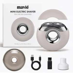Mavié Compact Donut Mini Electric Shaver - Portable Travel Razor with Magnetic Cap, 9000 RPM Dual Motor, USB-C Fast Charging & IPX4 Washable