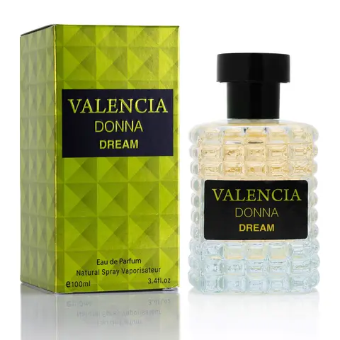 NOVOGLOW Valencia Donna Dream Women's Eau De Parfum - 100ml (3.4 fl oz), Long-Lasting Citrus-Floral Fruity Scent with Lemon & Rose, Lychee, Vanilla, Cedar, Vegan Safe, Cruelty Free, Paraben Free, All Seasons, Adults, Single Item