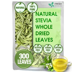 300 Premium Dried Stevia Leaves, Stevia Leaf Tea, Stevia Leaves natural sugar, Whole Nice Leaves, Wildcrafted, Fresh Harvested, Stevia Leaves For Cooking, Sugar-Free, Gluten Free, Caffeine Free, Vegan, Natural Beverage Sweet