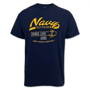 Navy Veteran Since 1775 T-Shirt, U.S. Navy Veteran Graphic Tee, Honor Courage Commitment Shirt, Military Patriotic Gift, Lifetime Member Unisex T-Shirt