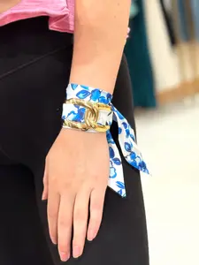 Serafina Scarf Bracelet - Blue/White