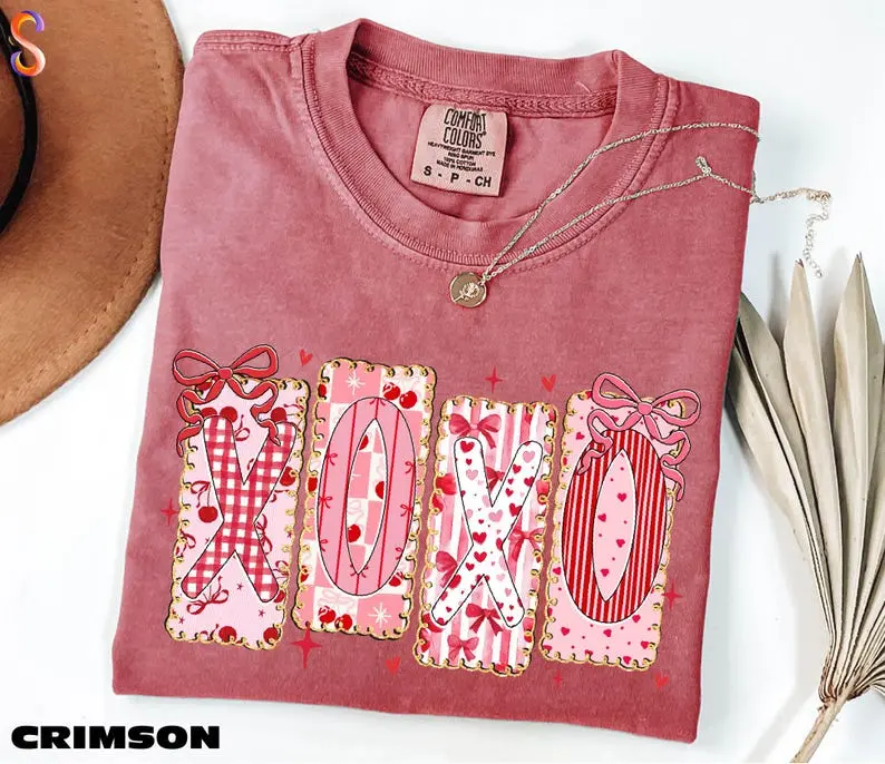 Comfort Colors XOXO Tshirt, Valentines Day Gift, Women's Valentine T-shirt, Girly Valentine Tee, Love Tshirt, Gift For Her