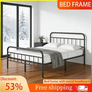 Edenza-14inch-Bed with a headboard-Metal Platform Bed No Box Spring Needed Noise Free Elegant Modern Design King Size for Modern Bedrooms