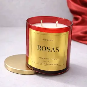Rosas 8onz Luxury Soy Candle by Glow Candle & Gift Studio - 8oz / 220g - Gold Label