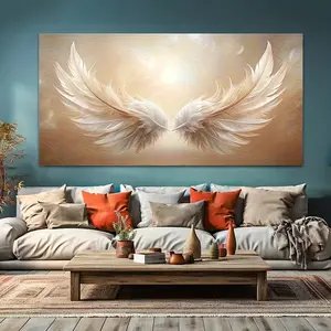 5D Diamond Painting Kit, Modern Abstract Angel Wings Art, Large Acrylic Wall Decor for Living Room Bedroom Hallway, DIY Craft Set