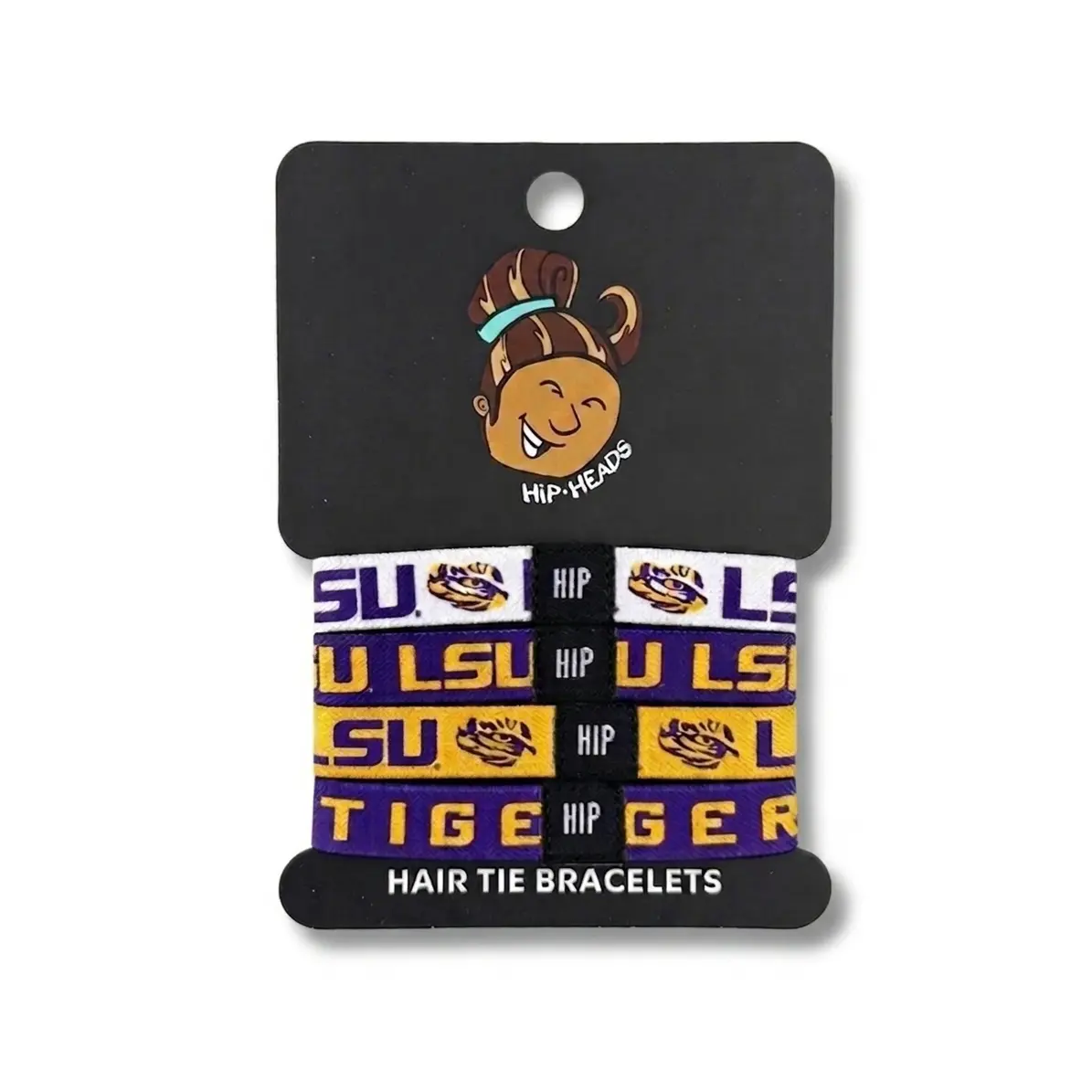 LSU Tigers NCAA Set 4-Pack Bracelet Hair Ties