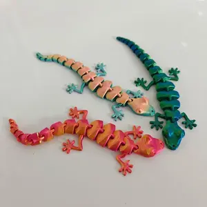 20pcs 3D Printed Lizards, 9cm Long, Vibrant Colors, Pla Material, Perfect for Christmas and Easter Decorations, Great Gift Idea