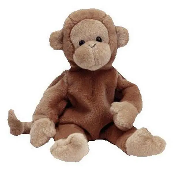 TY Beanie Baby - BONGO the Monkey (Dark Brown Tail Version) (8.5 inch) (1996) - MWMTs