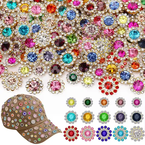 150Pcs Sew on Rhinestones for Hats Flower Shape Flower Design Rhinestone Bedazzling Rhinestone Embellished Flatback Rhinestones Crystal Glass for Clothes Shoes Caps Bags Crafts Diy Bedazzling Rhinestones