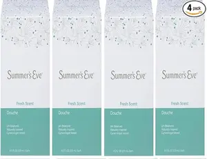 (Pack of 4 Bottles) Summer's Eve Fresh Scent Douche Vinegar & Water, Feminine Wash, 4.5oz Bottles. PH Balanced, Naturally Inspired, & Gynecologist Tested (Pack of 4 Bottles, 4.5oz Each Bottle)