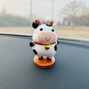 Cute Cartoon Cow Car Decoration, Car Dashboard Ornament, Car Interior Decoration Accessories, Car Interior Decorative