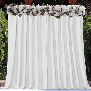 2 Panels White Backdrop Curtains 5x10ft – Wrinkle-Free Polyester Drapes with Rod Pockets for Weddings, Birthdays, and Party Photo Decorations