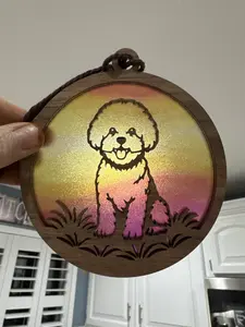 Bichon Frise Suncatcher for Sunny Window