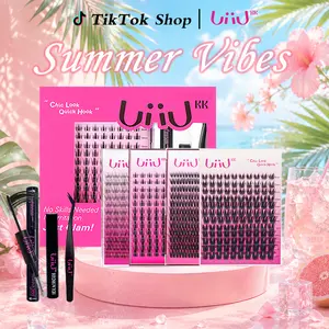 UiiUKK DIY Lash Clusters Waterproof Long-Lasting Fluffy & Weightless Look Individual Eyelash Extensions with Ultra-Thin Band Bond Sea Remover Makeup for Girls Beginner Friendly Cosmetic Individual Natural Girl Gifts April Stock Up  summervibes