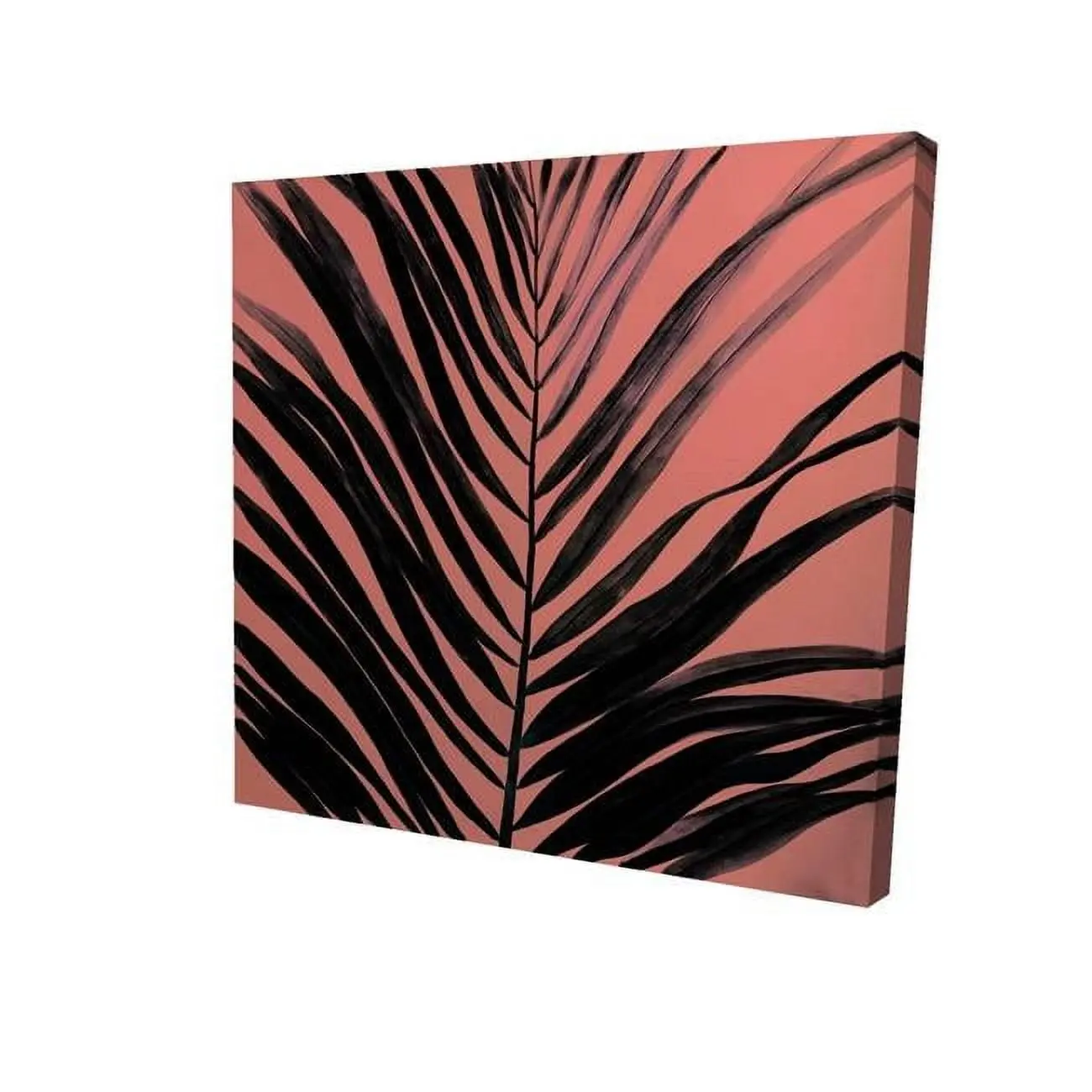 16x16 in. Coral Tropical Palm Leaf-Print Canvas Wall Art, Home Inspo Palm Graphic Decor for Home Supplies Posters & Prints
