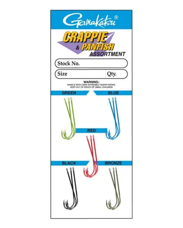 Crappie Long Shank Hook Variety Pack - Crappie Hook Assortment with 5 Mix of Colors Varying in Hue for Panfish Fishing (Sports & Outdoor Fishing Equipment)