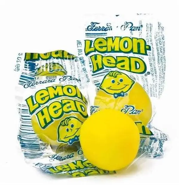 Wrapped Lemon Heads Sour-Sweet Crunchy Soft Snack Candy