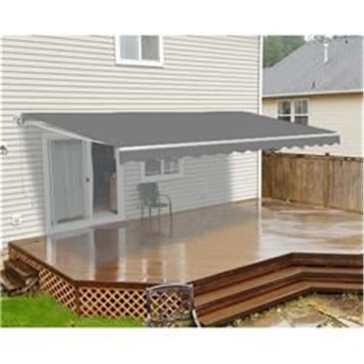212 MAIN Retractable Awning Fabric Replacement (FAB12X10GY80 Model), 12x10ft Easy-Install Grey Patio Canopy, Car Exterior Sunshade, Removable Cover