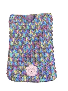 Handmade Crocheted Cover Sleeve for Kindle Paperwhite E-Reader - Purple - Blue - Yellow - Multicolor - Vegan Leather Tag - Screen Protector - Gift for Book Lovers and Bookworms - BookTok - Mother's Day - iPad - Tablet Nook - Easy Care - Secure Closure