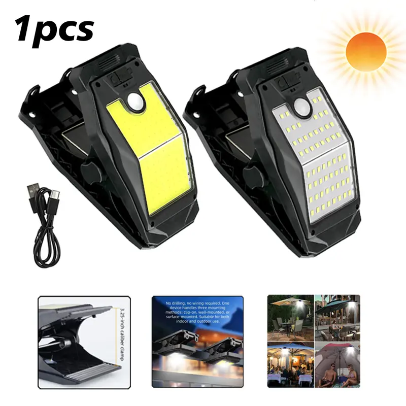 Clip Solar Lights Outdoor 58 LED Motion Sensor Lights 4 Modes IP65 Waterproof Wireless Security Light for Fence, Deck, Wall, Garage, Patio